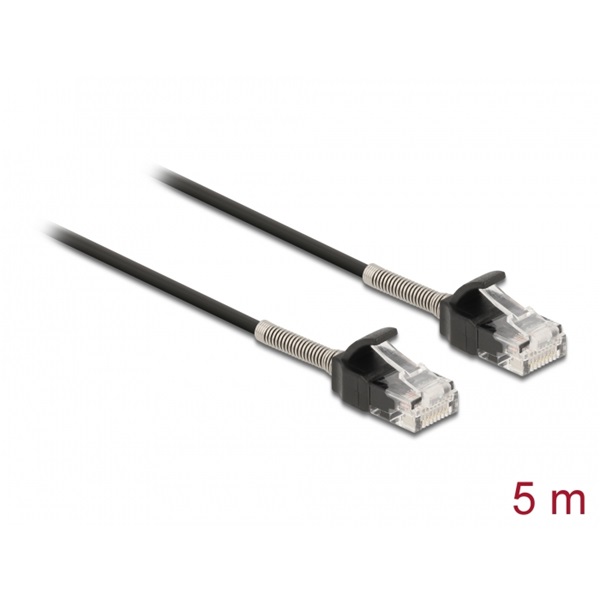 Delock 87021 5m Cat6A RJ45 apa - RJ45 apa görbítés védelemmel ellátott kábel