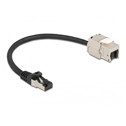 Delock 87022 25cm Cat.6A RJ45 apa - Keystone modulos RJ45 anya kábel
