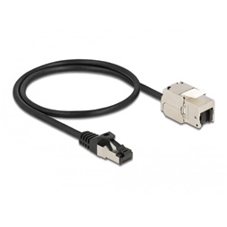 Delock 87025 50cm Cat.6A RJ45 apa - Keystone modulos RJ45 anya kábel