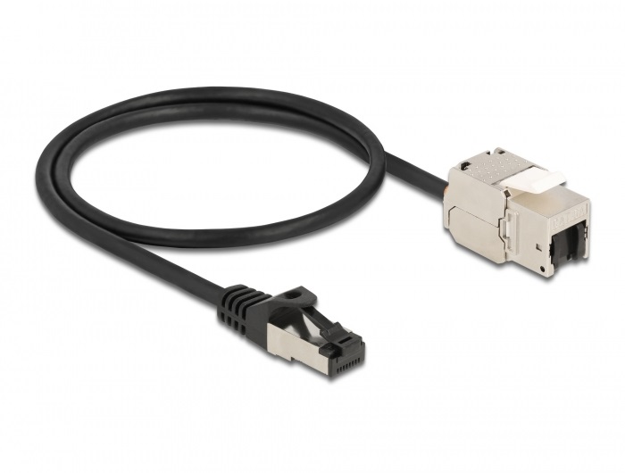 Delock 87025 50cm Cat.6A RJ45 apa - Keystone modulos RJ45 anya kábel