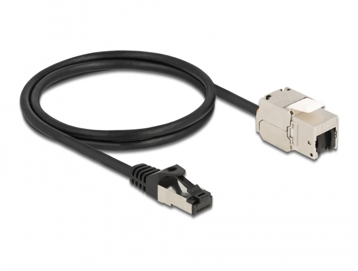 Delock 87027 1m Cat.6A RJ45 apa - Keystone modulos RJ45 anya kábel