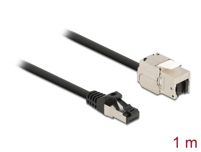 Delock 87027 1m Cat.6A RJ45 apa - Keystone modulos RJ45 anya kábel