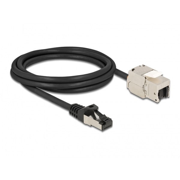 Delock 87028 2m Cat.6A RJ45 apa - Keystone modulos RJ45 anya kábel