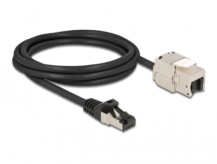 Delock 87028 2m Cat.6A RJ45 apa - Keystone modulos RJ45 anya kábel
