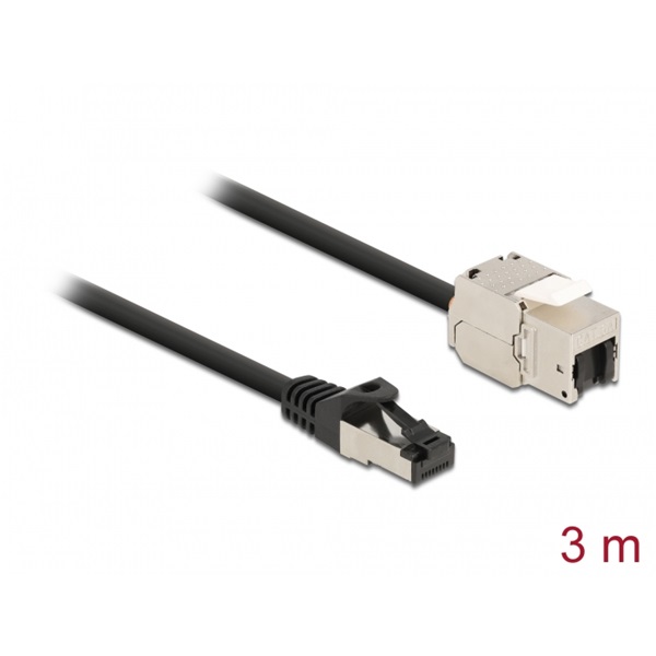 Delock 87029 3m Cat.6A RJ45 apa - Keystone modulos RJ45 anya kábel