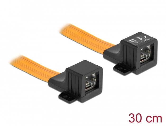 Delock 87031 30cm RJ45 anya - anya FPC ablakon átbújtatható flexibilis szalagkábel