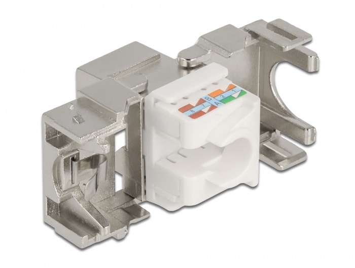 Delock 87036 RJ45 anya - LSA Cat6A eszközmentes 180°-os fém Keystone modul