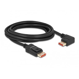 Delock 87048 3m DisplayPort 8K 60Hz apa egyenes - apa 90°-ban balra hajlított kábel