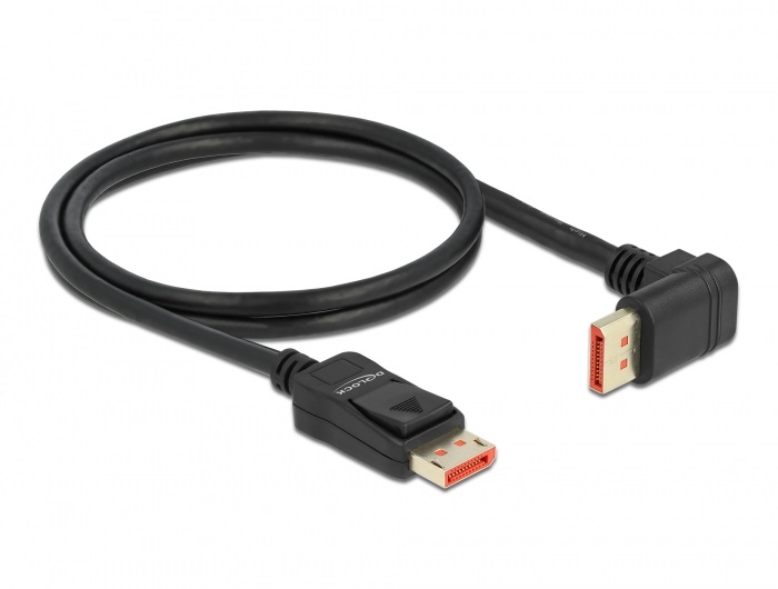 Delock 87054 1m DisplayPort 8K 60Hz apa egyenes - apa 90°-ban felfelé hajlított kábel