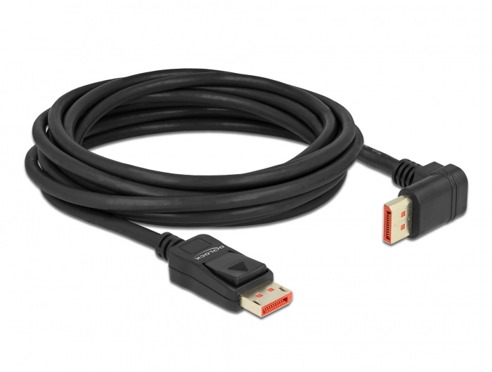 Delock 87057 5m DisplayPort 8K 60Hz apa egyenes - apa 90°-ban felfelé hajlított kábel