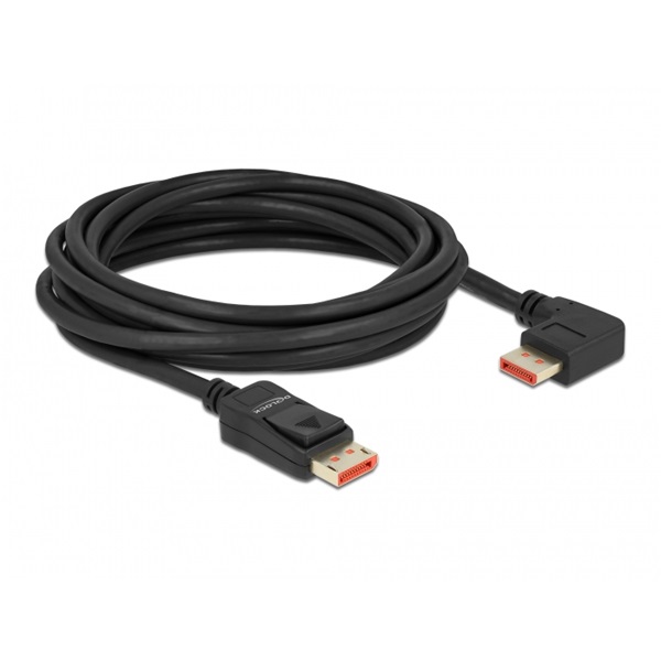 Delock 87069 5m DisplayPort 8K 60Hz apa egyenes - apa 90°-ban jobbra hajlított kábel