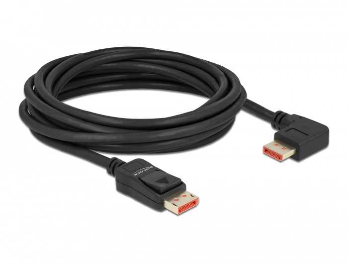 Delock 87069 5m DisplayPort 8K 60Hz apa egyenes - apa 90°-ban jobbra hajlított kábel