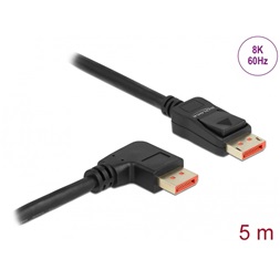Delock 87069 5m DisplayPort 8K 60Hz apa egyenes - apa 90°-ban jobbra hajlított kábel