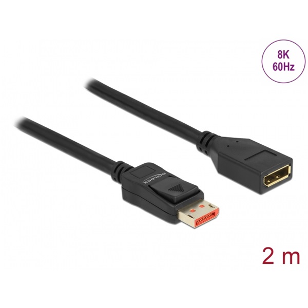 Delock 87071 2m DisplayPort 8K 60Hz anya - apa hosszabbító kábel
