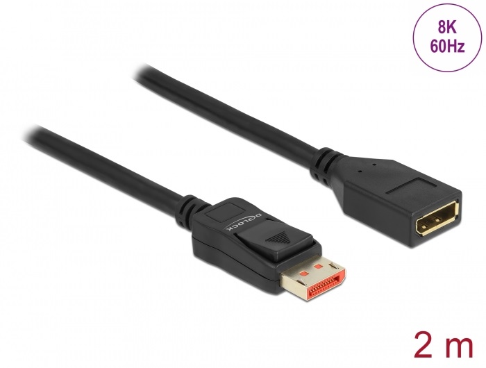 Delock 87071 2m DisplayPort 8K 60Hz anya - apa hosszabbító kábel
