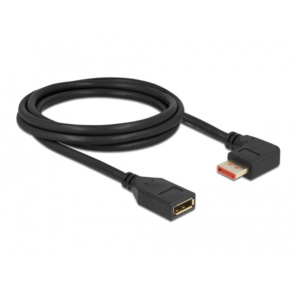 Delock 87078 2m DisplayPort 8K 60Hz anya egyenes - apa 90°-ban jobbra hajlított kábel