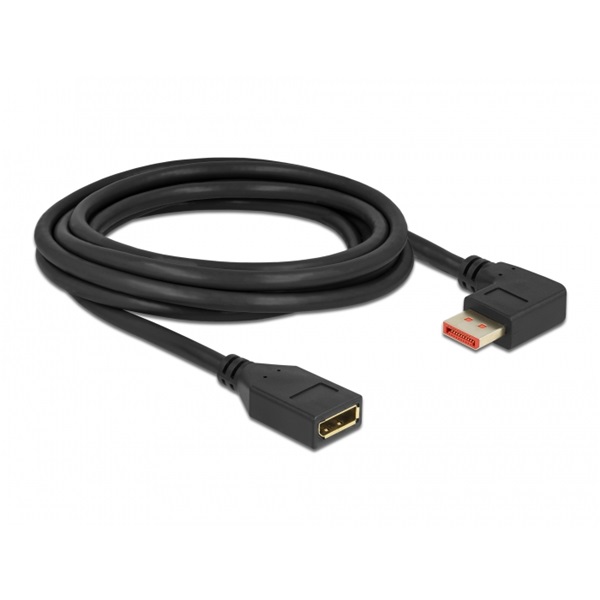 Delock 87079 3m DisplayPort 8K 60Hz anya egyenes - apa 90°-ban jobbra hajlított kábel