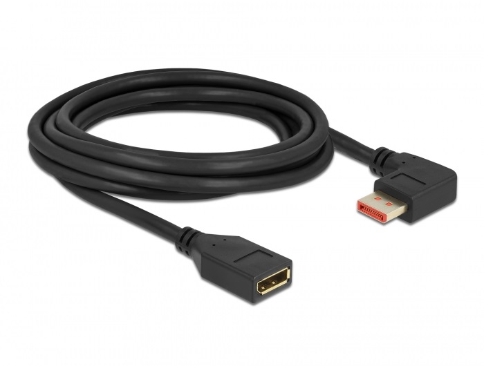 Delock 87079 3m DisplayPort 8K 60Hz anya egyenes - apa 90°-ban jobbra hajlított kábel