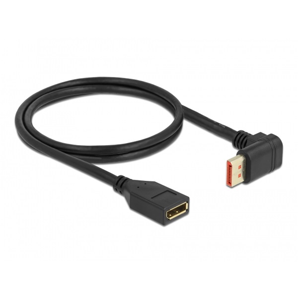 Delock 87080 1m DisplayPort 8K 60Hz anya egyenes - apa 90°-ban felfelé hajlított kábel