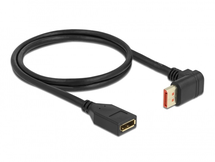 Delock 87080 1m DisplayPort 8K 60Hz anya egyenes - apa 90°-ban felfelé hajlított kábel