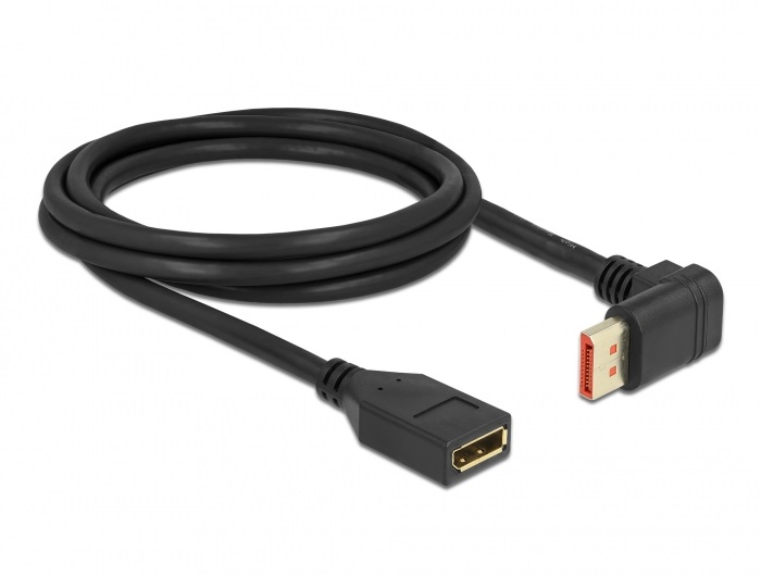 Delock 87081 2m DisplayPort 8K 60Hz anya egyenes - apa 90°-ban felfelé hajlított kábel