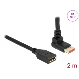 Delock 87081 2m DisplayPort 8K 60Hz anya egyenes - apa 90°-ban felfelé hajlított kábel