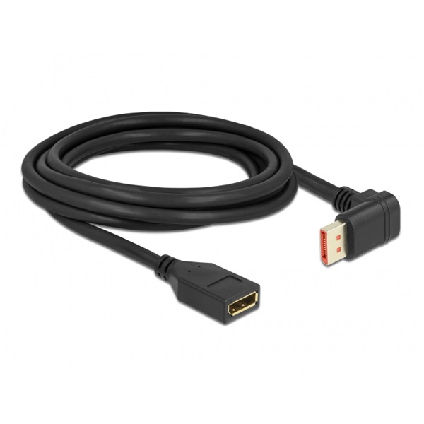 Delock 87093 3m DisplayPort 8K 60Hz anya egyenes - apa 90°-ban lefelé hajlított kábel