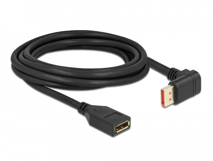 Delock 87093 3m DisplayPort 8K 60Hz anya egyenes - apa 90°-ban lefelé hajlított kábel
