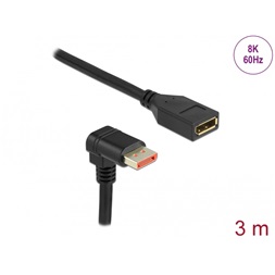 Delock 87093 3m DisplayPort 8K 60Hz anya egyenes - apa 90°-ban lefelé hajlított kábel
