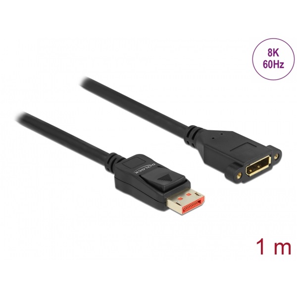 Delock 87095 1m DisplayPort 8K 60Hz apa - rögzíthető anya hosszabbító kábel