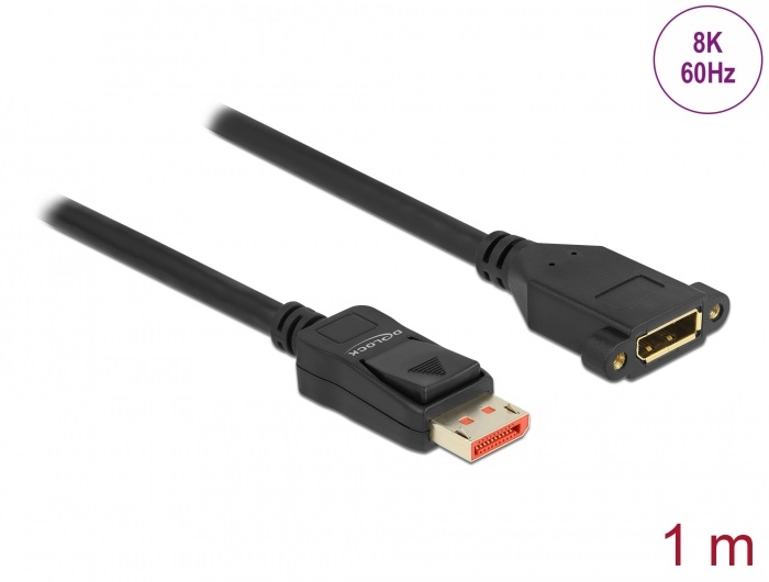 Delock 87095 1m DisplayPort 8K 60Hz apa - rögzíthető anya hosszabbító kábel