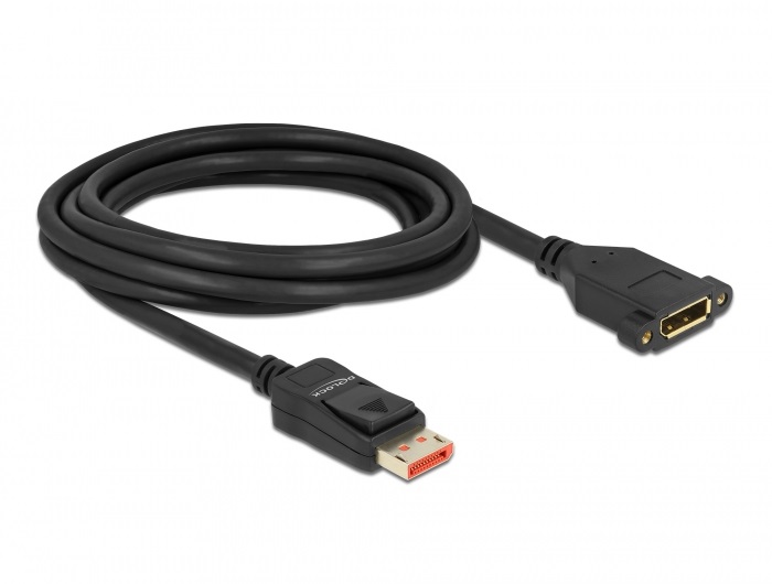 Delock 87098 3m DisplayPort 8K 60Hz apa - rögzíthető anya hosszabbító kábel