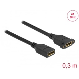 Delock 87099 30cm DisplayPort 1.2 4K 60Hz anya - rögzíthető anya kábel