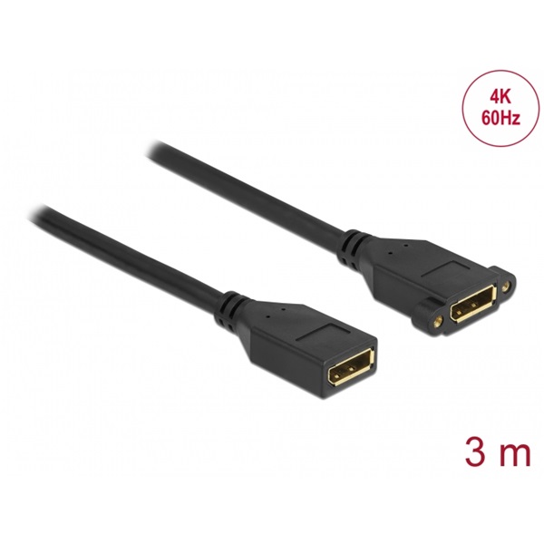 Delock 87103 3m DisplayPort 1.2 4K 60Hz anya - rögzíthető anya kábel