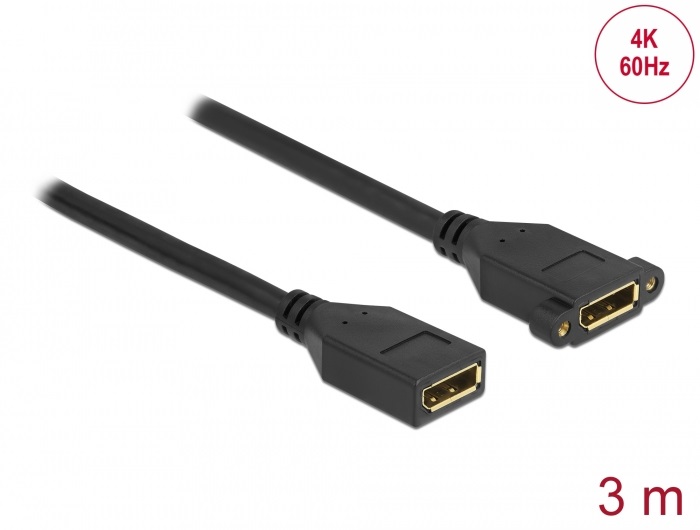 Delock 87103 3m DisplayPort 1.2 4K 60Hz anya - rögzíthető anya kábel