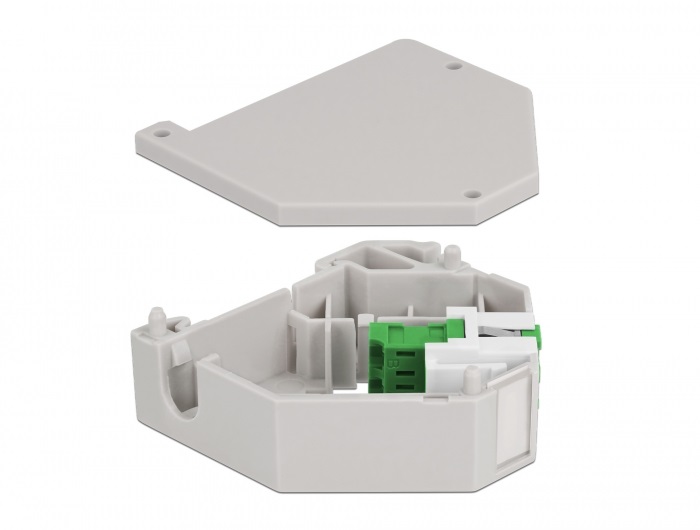 Delock 87192 Keystone LC Duplex anya zöld DIN sínre szerelhető adapter
