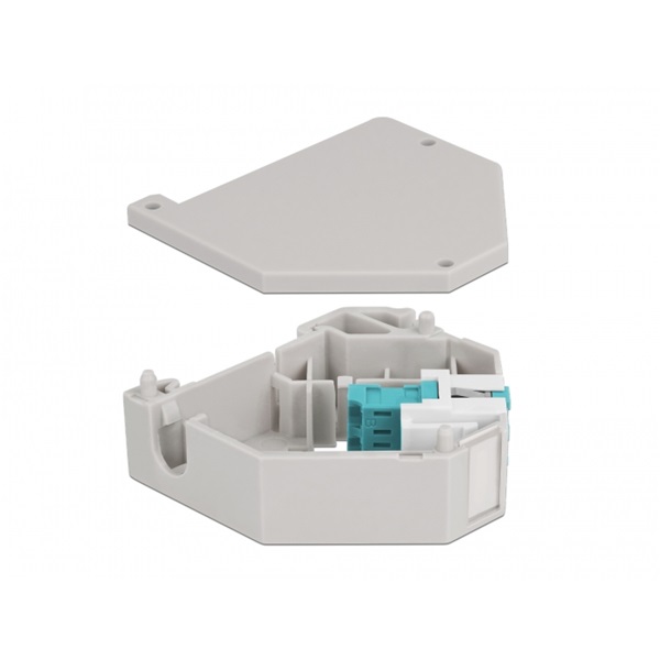 Delock 87194 Keystone LC Duplex anya vízkék DIN sínre szerelhető adapter