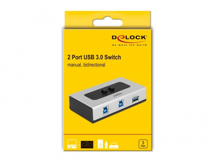 Delock 87667 2 portos manuális kétirányú USB 3.0 kapcsoló
