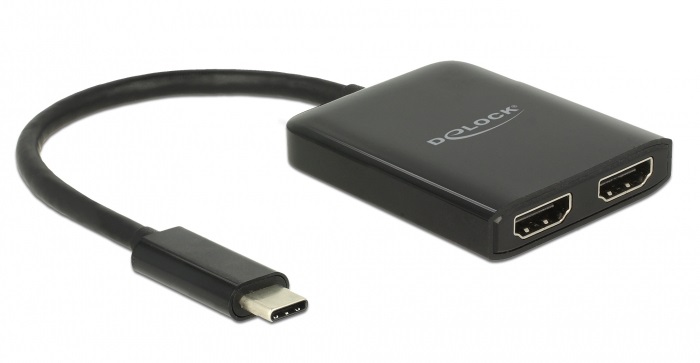 Delock 87719 USB Type-C (DP alternatív mód) - 2xHDMI 4K adapter