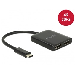 Delock 87719 USB Type-C (DP alternatív mód) - 2xHDMI 4K adapter