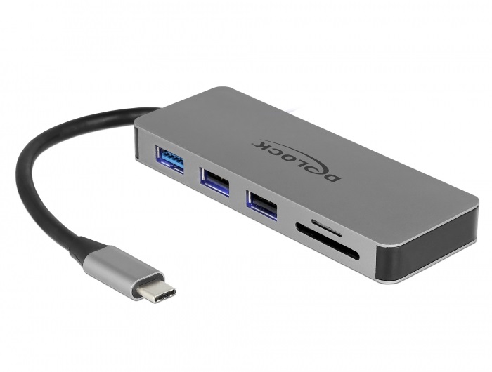 Delock 87743 USB Type-C 4K - HDMI / Hub / SD / PD 2.0 mobil eszközökhöz dokkoló állomás