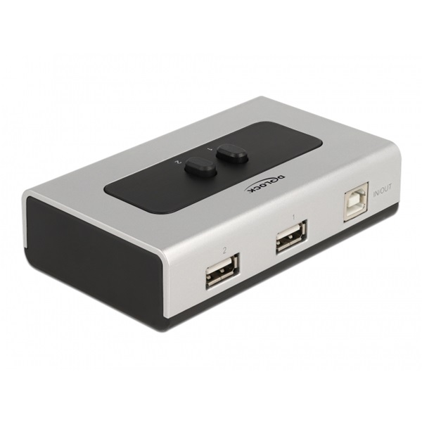 Delock 87760 1xUSB-B anya - 2xUSB-A 2.0 anya manuális kétirányú switch