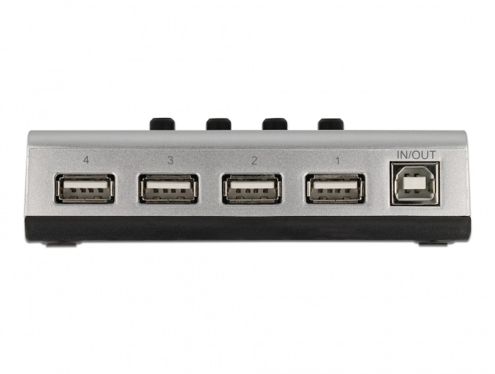 Delock 87762 1xUSB-B anya - 4xUSB-A 2.0 anya manuális kétirányú switch