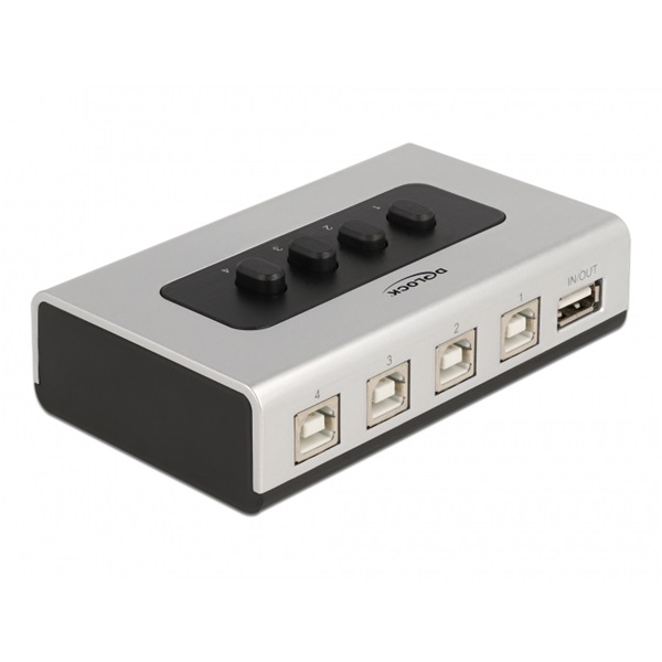 Delock 87763 4xUSB-B anya - 1xUSB-A 2.0 anya manuális kétirányú switch
