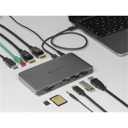 Delock 87777 Thunderbolt3 8K - Dual DisplayPort/USB3.2/LAN/SD/Jack/PD 3.0 dokkoló állomás