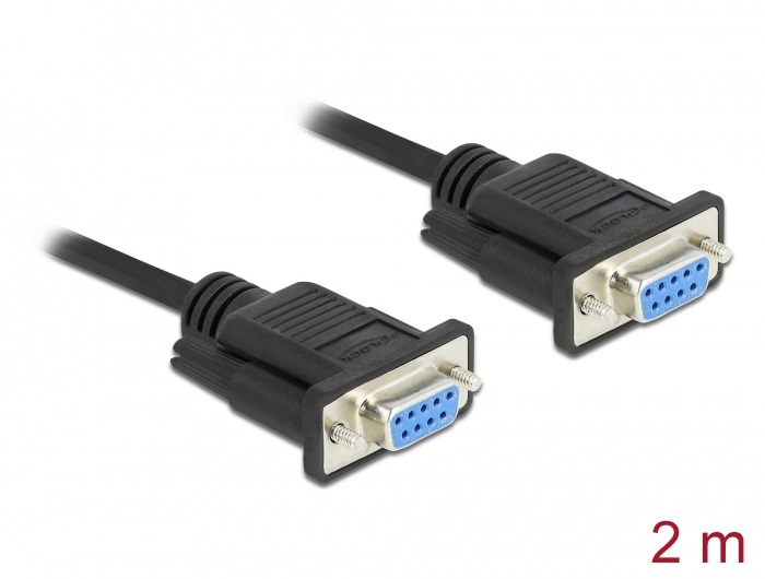 Delock 87785 2m RS-232 D-Sub 9 anya - anya CTS/RTS auto soros kábel