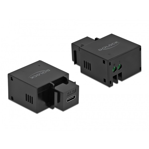 Delock 87793 5V/2,1A USB-C töltő portos fekete Keystone modul