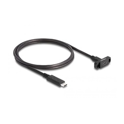 Delock 87824 SuperSpeed USB 10 Gbps (USB 3.2 Gen 2) USB Type-C kábel apa-anya 1 m panel-csatlakozójú fekete