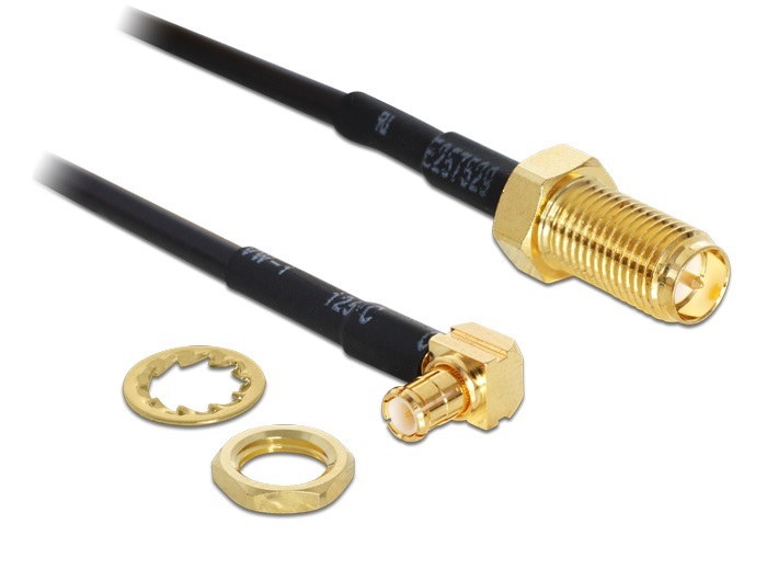 Delock 88472 MMCX csatlakozódugó > RP-SMA Jack adapter, 320 mm