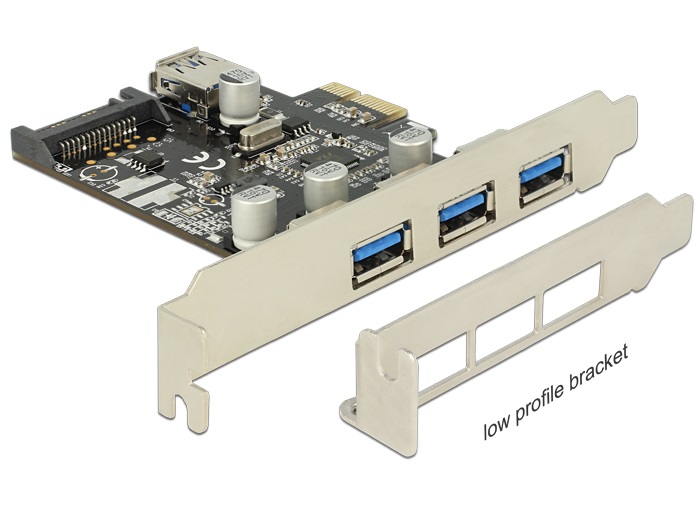 Delock 89301 PCI Express kártya > 3 x külső + 1 x belső USB 3.0 port